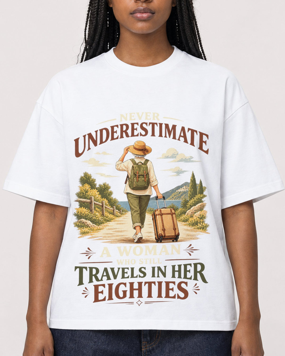Mockup Boxy Heavyweight Tee White female close-up 04
