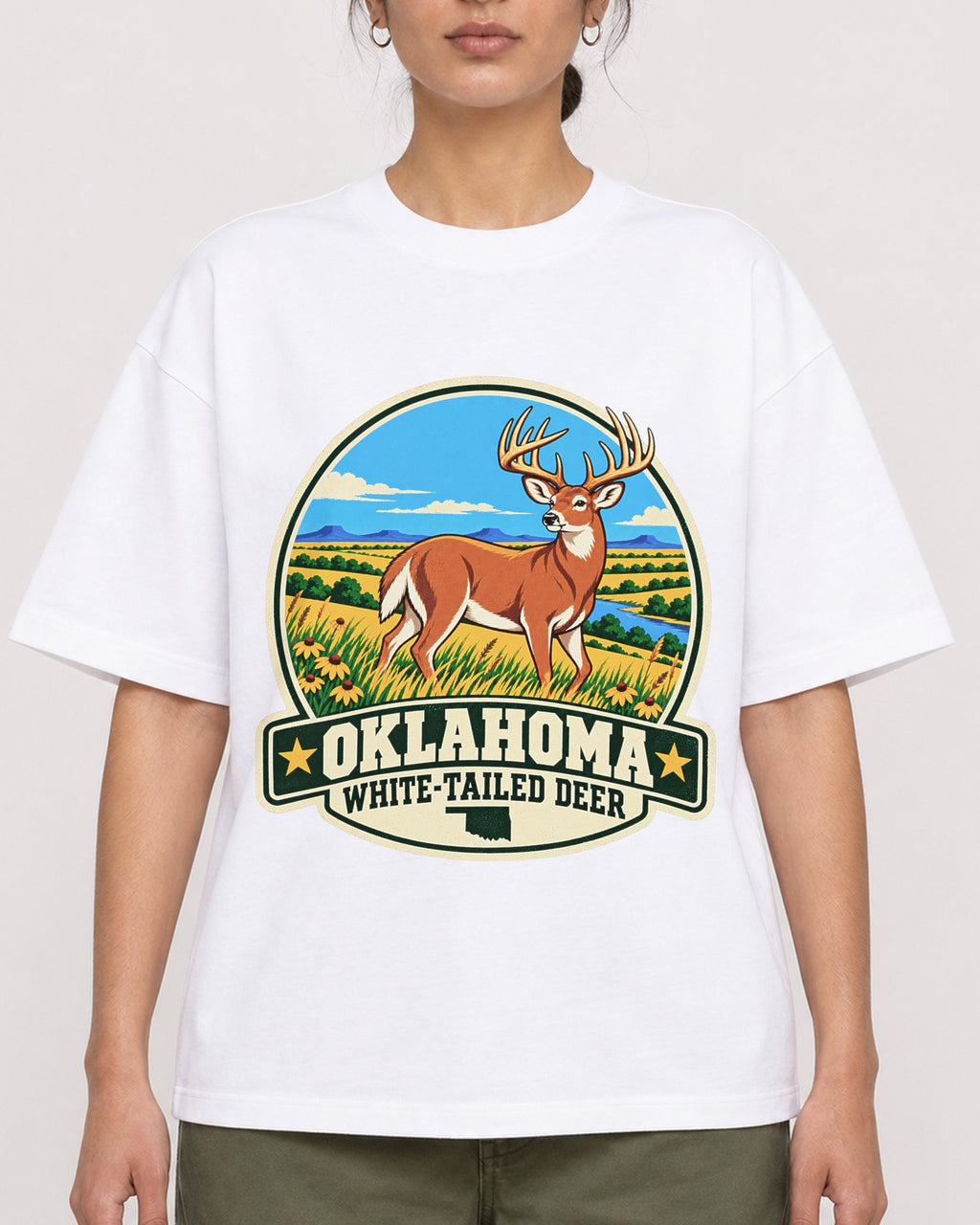 Mockup Boxy Heavyweight Tee White female close-up 17