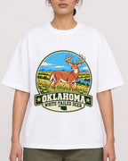 Mockup Boxy Heavyweight Tee White female close-up 17
