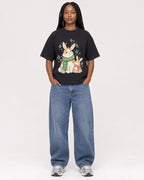 Mockup Boxy Heavyweight Tee Black female full-body 04