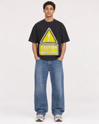 Mockup Boxy Heavyweight Tee Black male full-body 10