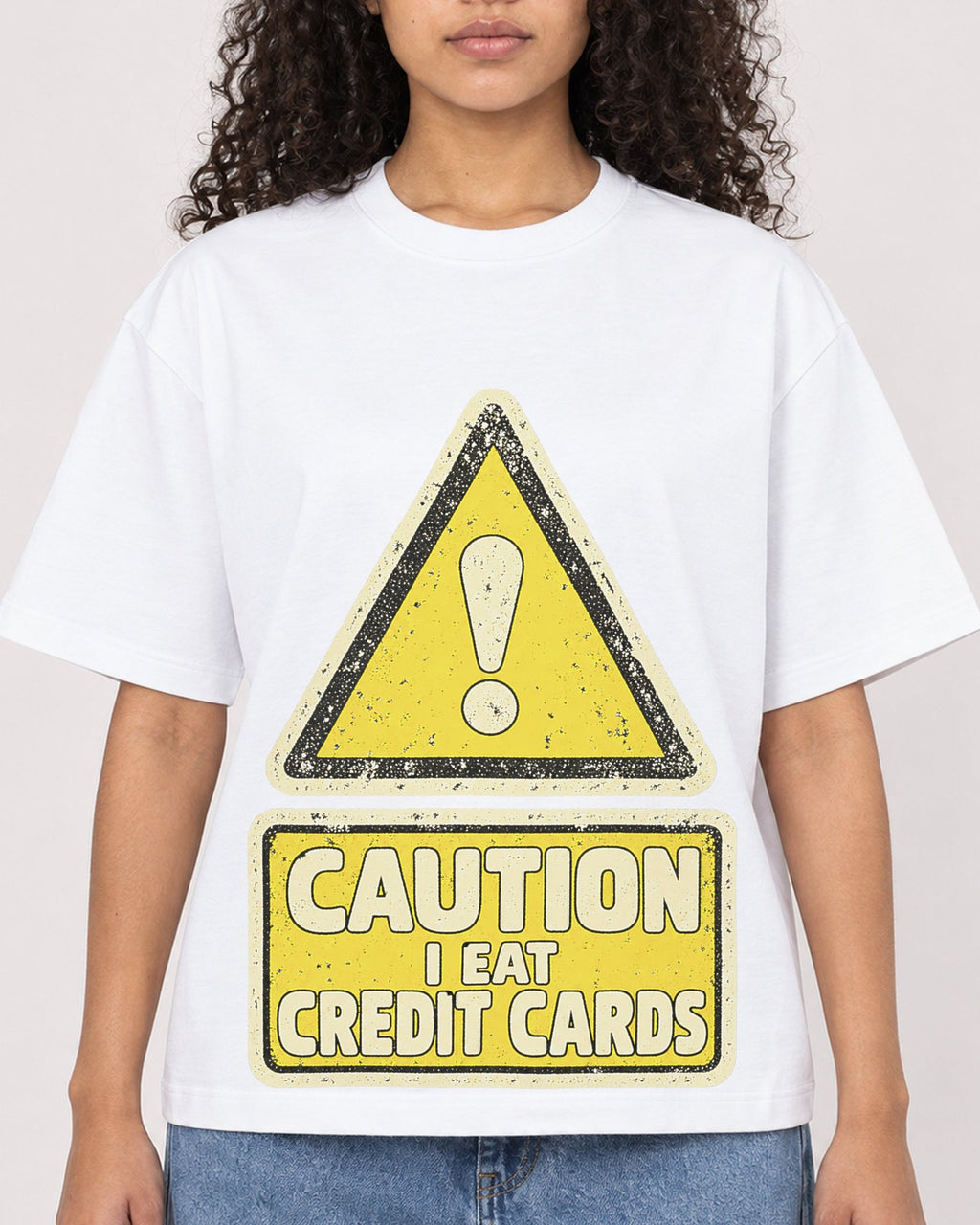 Mockup Boxy Heavyweight Tee White female close-up 10
