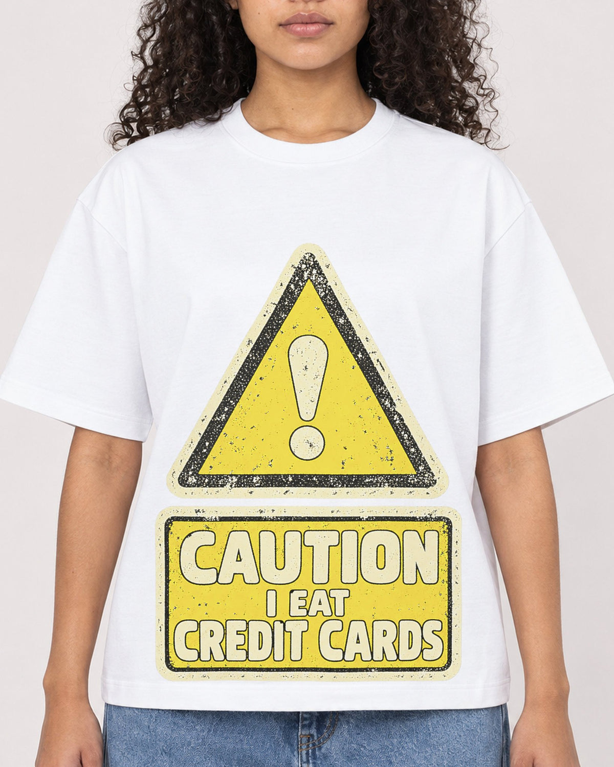 Mockup Boxy Heavyweight Tee White female close-up 10