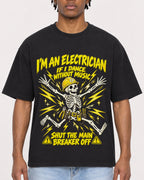 Mockup Boxy Heavyweight Tee Black male close-up 05