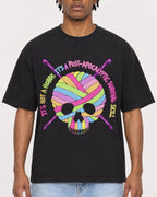 Mockup Boxy Heavyweight Tee Black male close-up 05