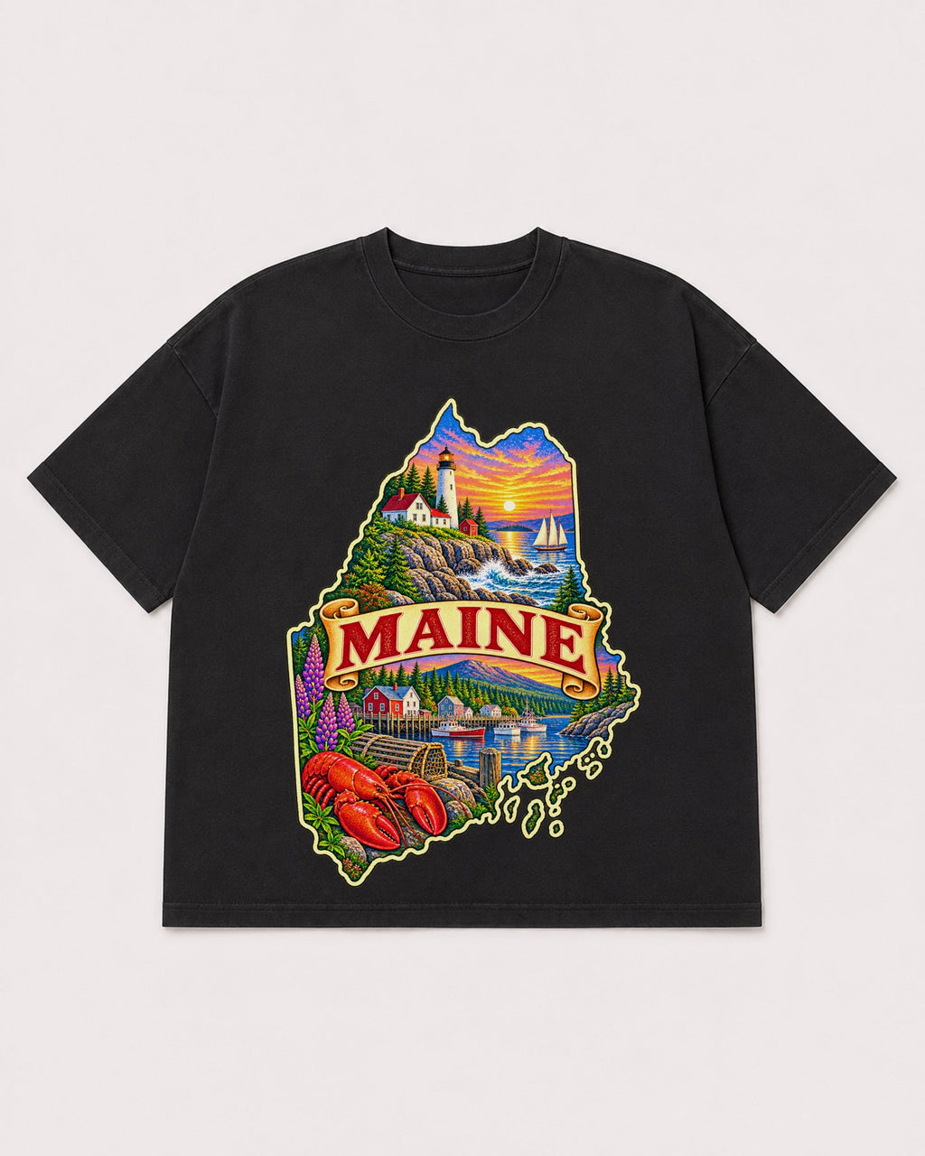 Mockup Boxy Heavyweight Tee Black product