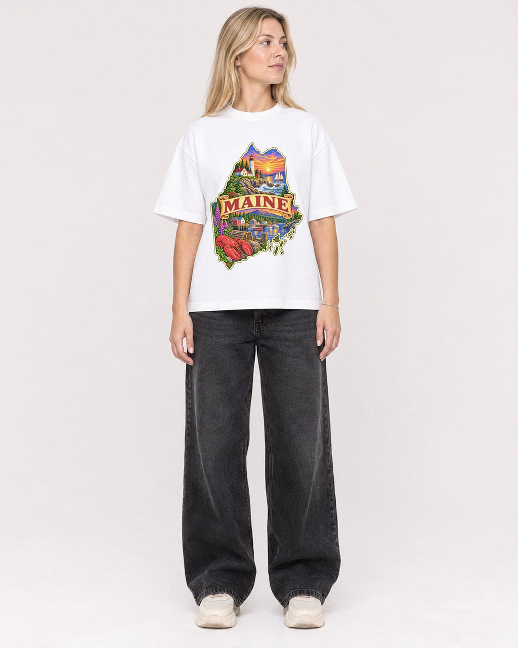 Mockup Boxy Heavyweight Tee White female full-body 08