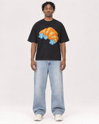 Mockup Boxy Heavyweight Tee Black male full-body 05