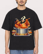Mockup Boxy Heavyweight Tee Black male close-up 02