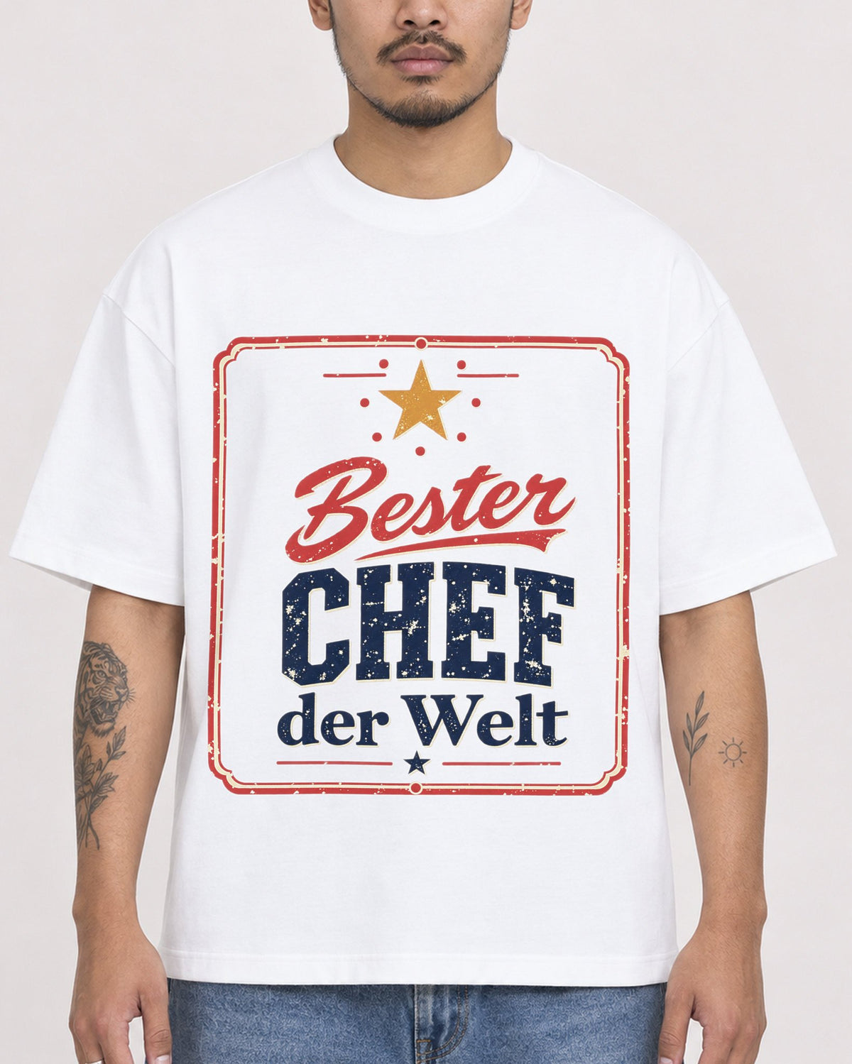 Mockup Boxy Heavyweight Tee White male close-up 12