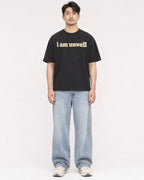 Mockup Boxy Heavyweight Tee Black male full-body 13