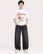 Mockup Boxy Heavyweight Tee White female full-body 23