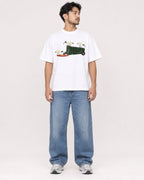 Mockup Boxy Heavyweight Tee White male full-body 02