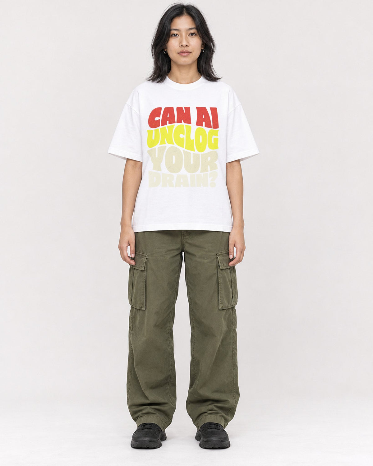 Mockup Boxy Heavyweight Tee White female full-body 22