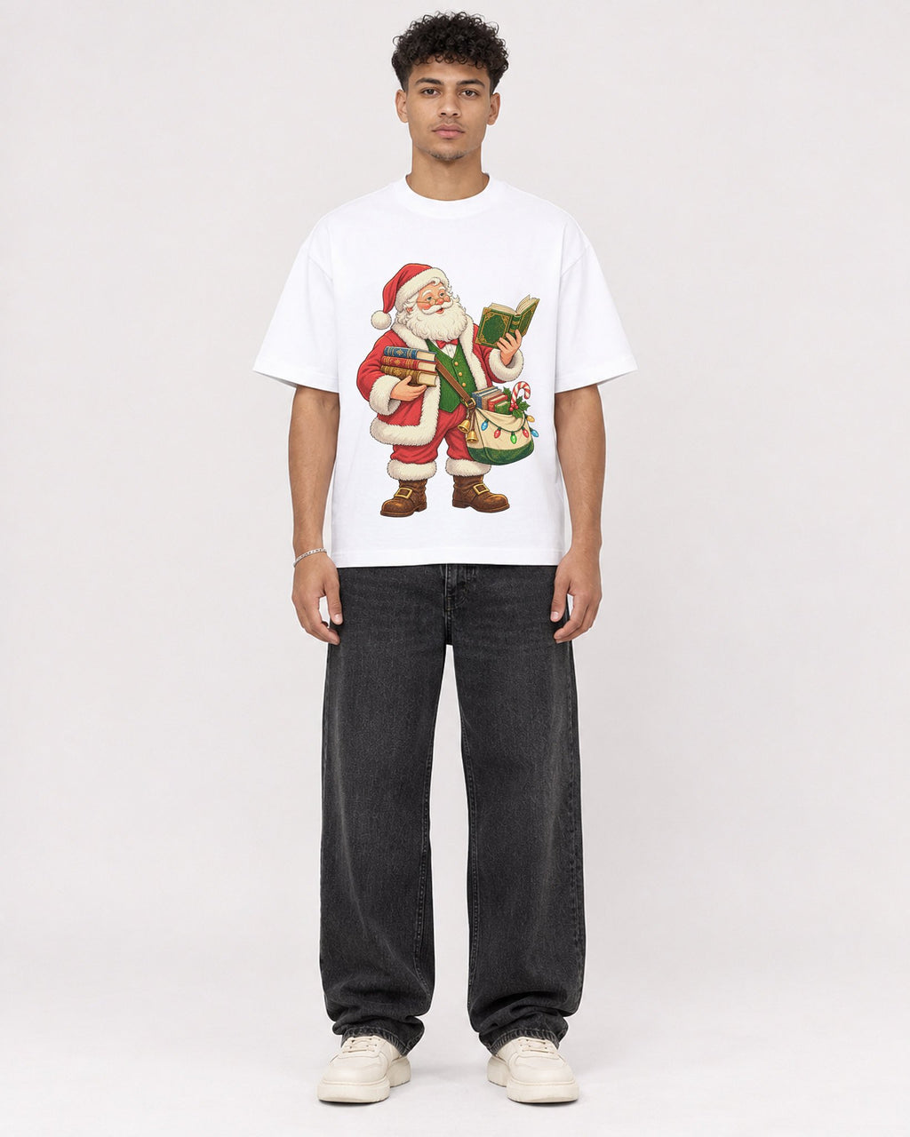 Mockup Boxy Heavyweight Tee White male full-body 20