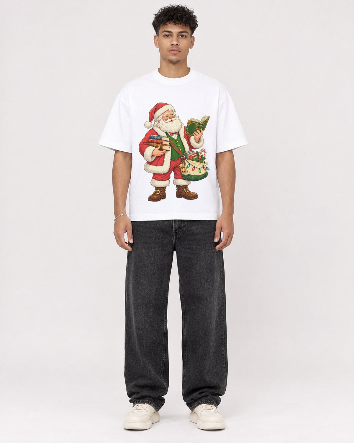 Mockup Boxy Heavyweight Tee White male full-body 20
