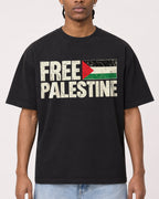 Mockup Boxy Heavyweight Tee Black male close-up 25