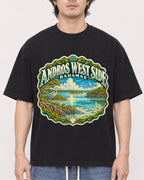 Mockup Boxy Heavyweight Tee Black male close-up 03