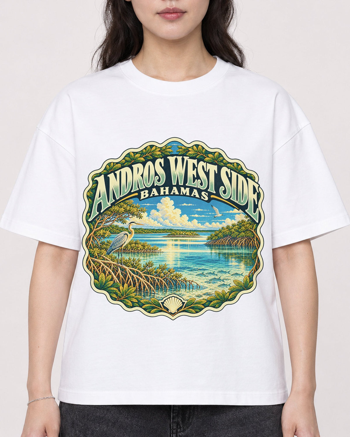 Mockup Boxy Heavyweight Tee White female close-up 03