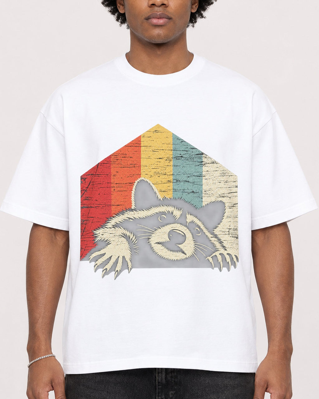 Mockup Boxy Heavyweight Tee White male close-up 45