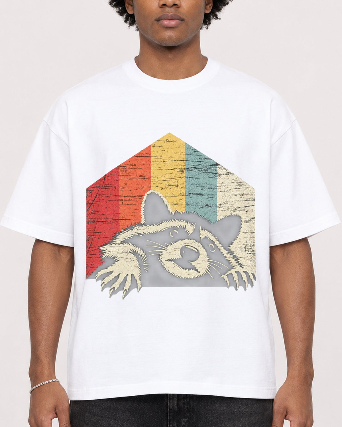 Mockup Boxy Heavyweight Tee White male close-up 45