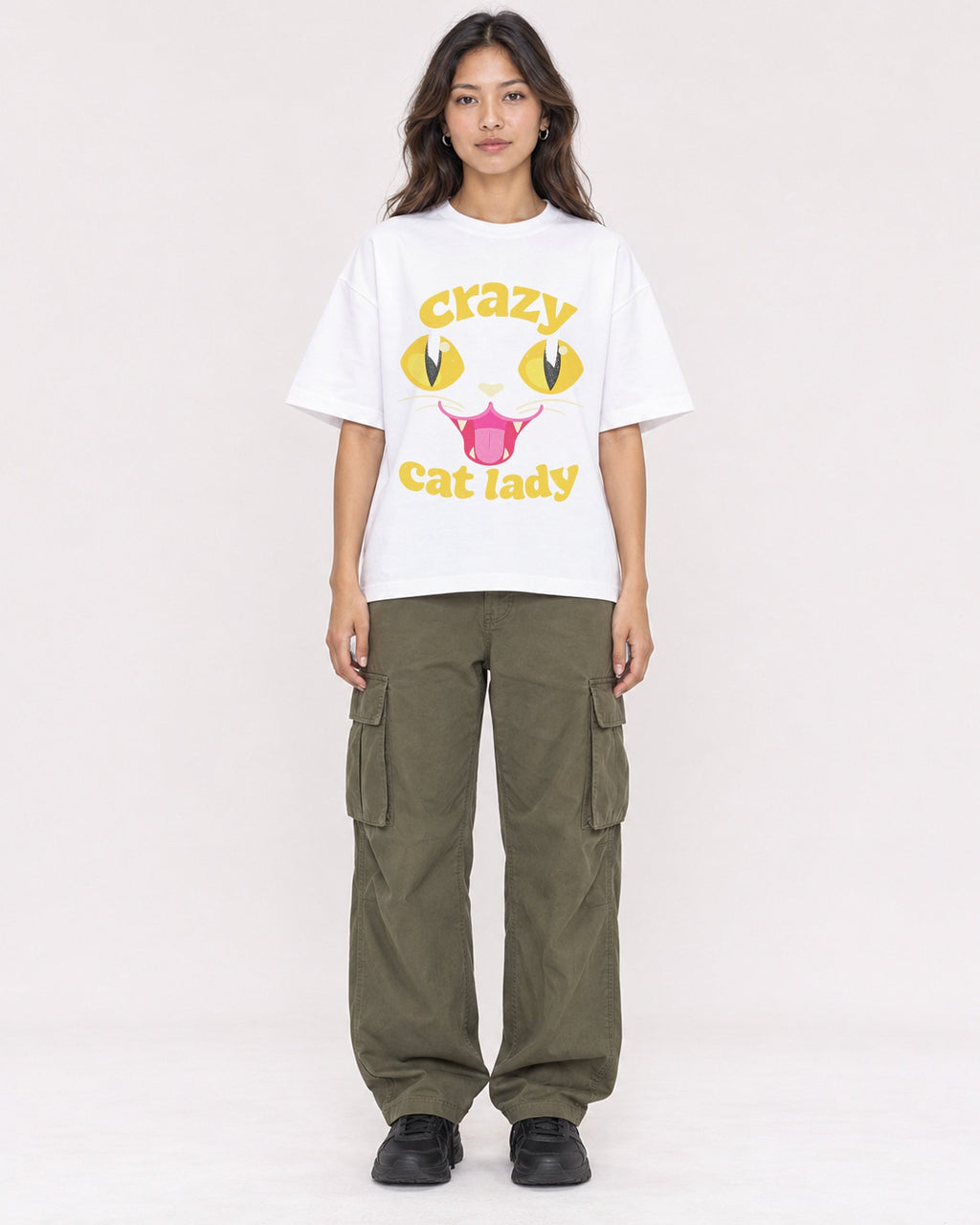 Mockup Boxy Heavyweight Tee White female full-body 02