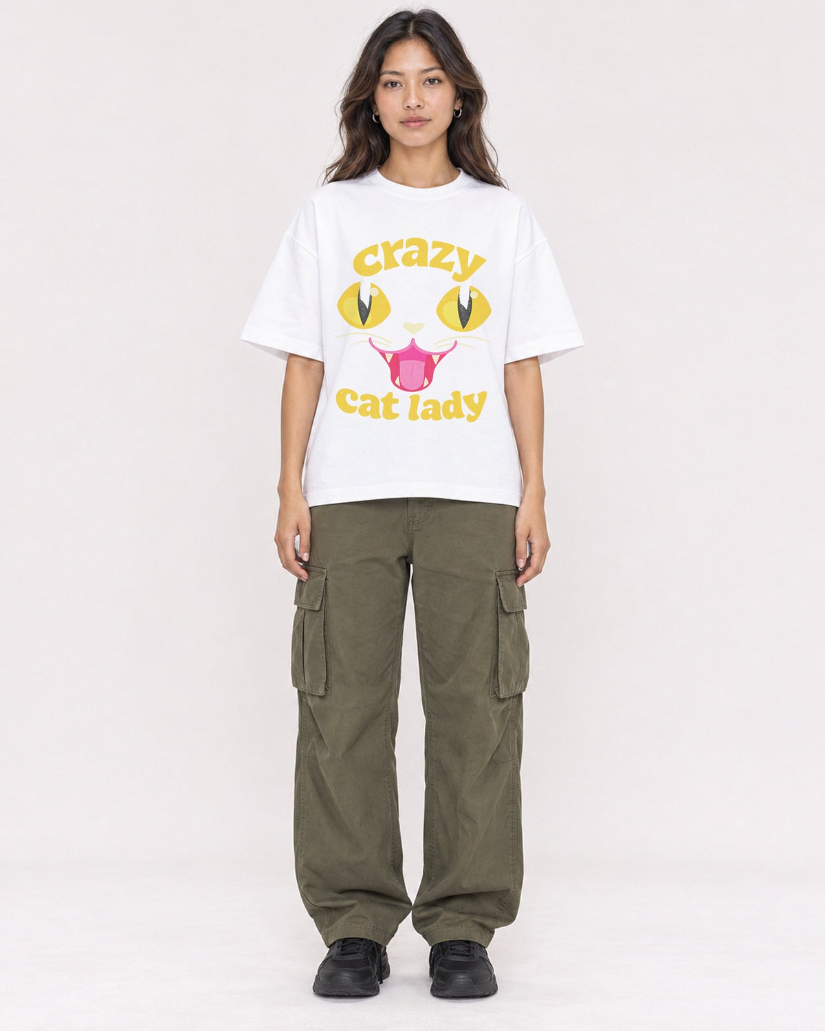 Mockup Boxy Heavyweight Tee White female full-body 02