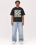 Mockup Boxy Heavyweight Tee Black male full-body 05