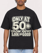 Mockup Boxy Heavyweight Tee Black male close-up 05