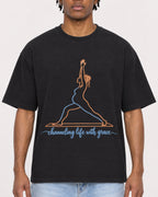 Mockup Boxy Heavyweight Tee Black male close-up 05