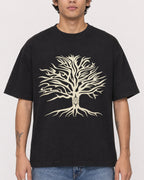 Mockup Boxy Heavyweight Tee Black male close-up 06