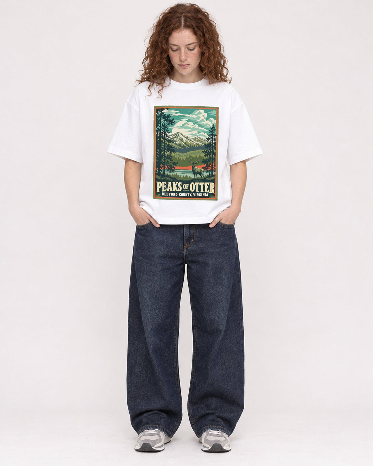 Mockup Boxy Heavyweight Tee White female full-body 09
