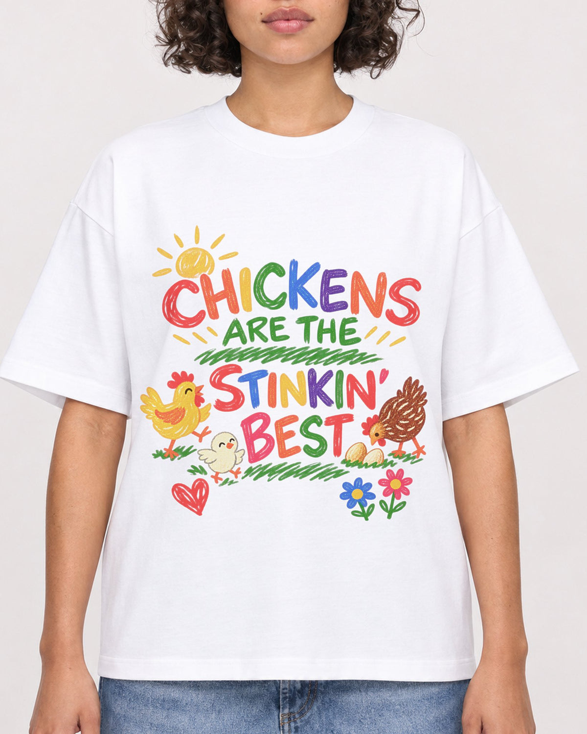 Mockup Boxy Heavyweight Tee White female close-up 40