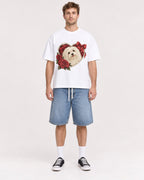 Mockup Boxy Heavyweight Tee White male full-body 08