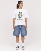 Mockup Boxy Heavyweight Tee White female full-body 16