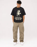 Mockup Boxy Heavyweight Tee Black male full-body 16