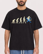 Mockup Boxy Heavyweight Tee Black male close-up 27