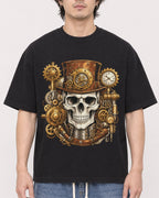 Mockup Boxy Heavyweight Tee Black male close-up 03