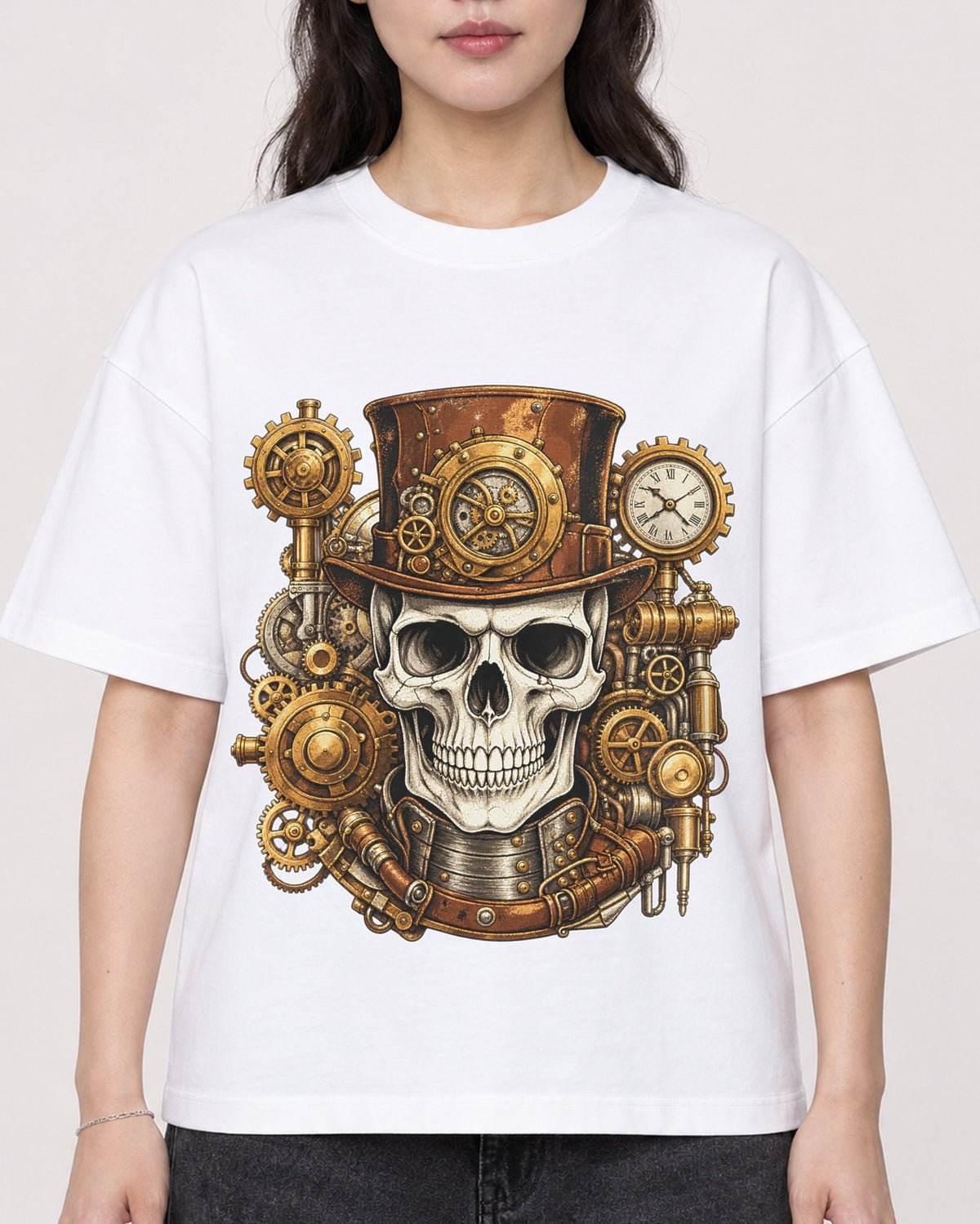 Mockup Boxy Heavyweight Tee White female close-up 03
