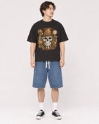 Mockup Boxy Heavyweight Tee Black male full-body 03