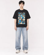 Mockup Boxy Heavyweight Tee Black male full-body 01
