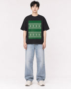 Mockup Boxy Heavyweight Tee Black male full-body 01