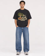 Mockup Boxy Heavyweight Tee Black male full-body 10