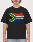 Mockup Boxy Heavyweight Tee Black male close-up 09