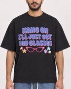 Mockup Boxy Heavyweight Tee Black male close-up 07