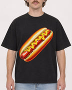 Mockup Boxy Heavyweight Tee Black male close-up 09