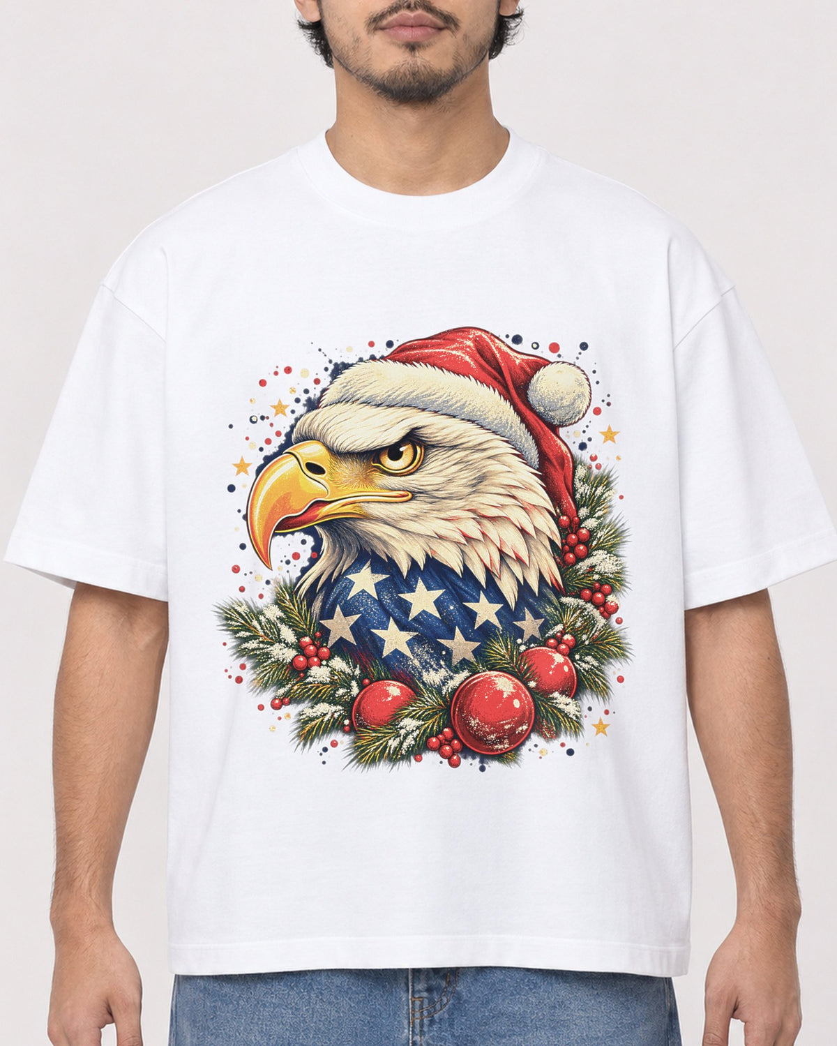 Mockup Boxy Heavyweight Tee White male close-up 02