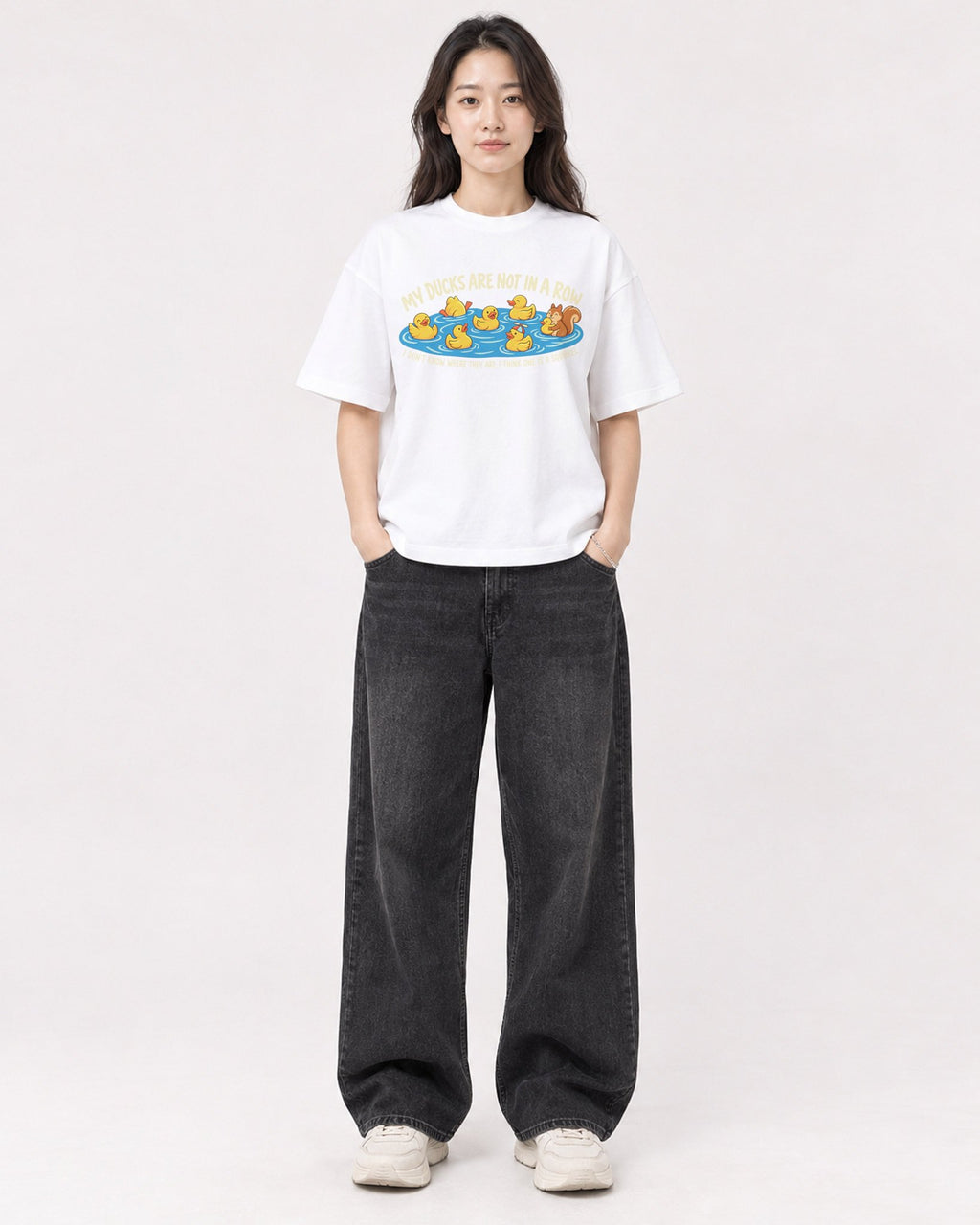 Mockup Boxy Heavyweight Tee White female full-body 03