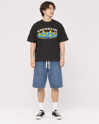 Mockup Boxy Heavyweight Tee Black male full-body 03