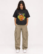 Mockup Boxy Heavyweight Tee Black female full-body 06